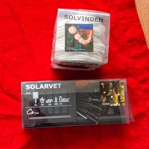 Outdoor solar powered globe lights from Ikea NWT